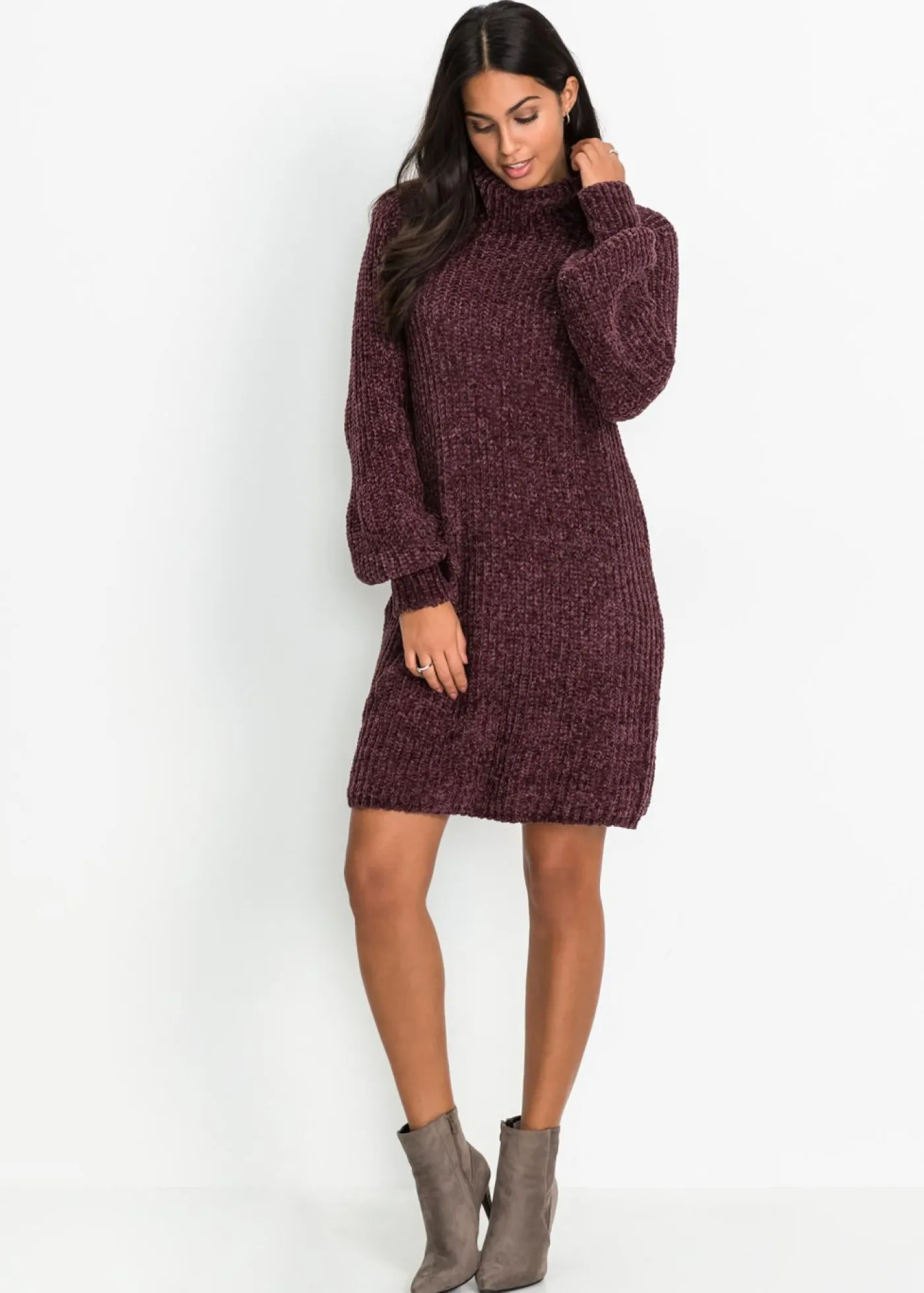 Mujer bonprix bonprix Vestido de punto de chenilla de poliéster reciclado