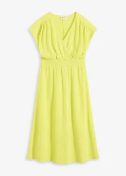 bonprix bonprix Vestidos>Vestido de punto de crepé ligero Amarillo cítrico