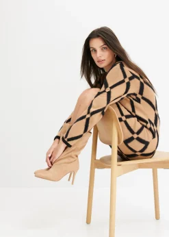Mujer bonprix bonprix Vestido de punto de hilo metálico con estampado de rombos