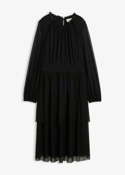 bonprix bonprix Vestidos|Novedades>Vestido de punto de malla fina Negro