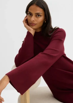 Mujer bonprix bonprix Vestido de punto de mezcla de viscosa con línea en A