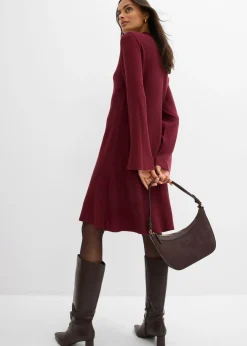 Mujer bonprix bonprix Vestido de punto de mezcla de viscosa con línea en A