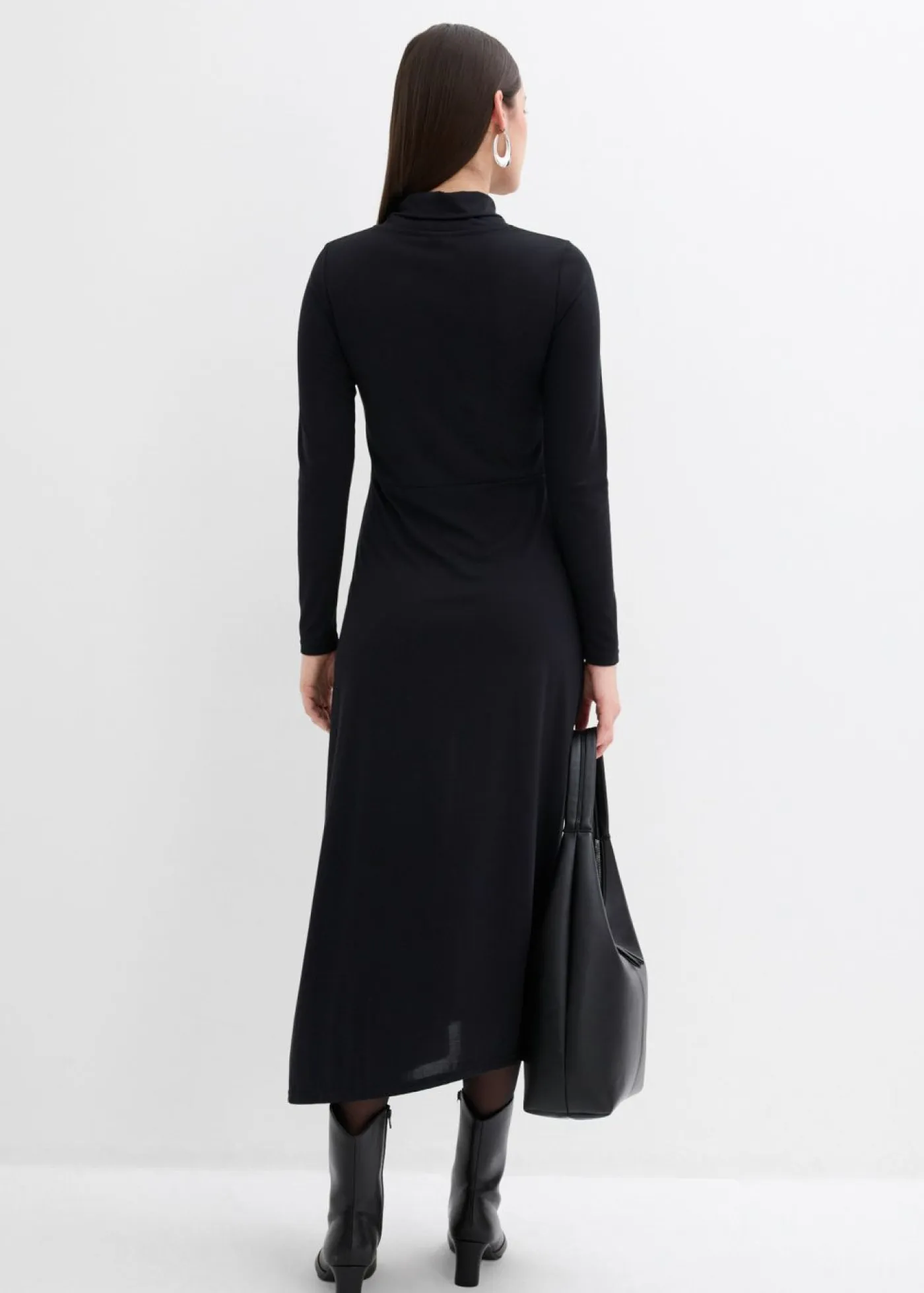 bonprix bonprix Esenciales|Vestidos>Vestido de punto de mezcla de modal suave Negro