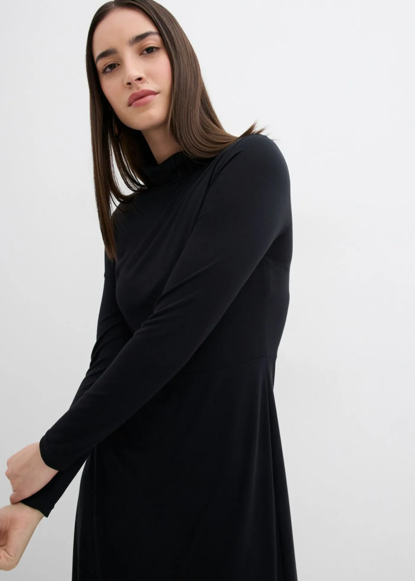 bonprix bonprix Esenciales|Vestidos>Vestido de punto de mezcla de modal suave Negro