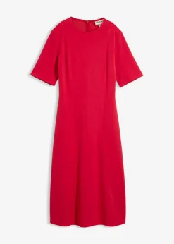 bonprix bonprix Esenciales|Vestidos>Vestido de punto de mezcla de viscosa fluida Rojo