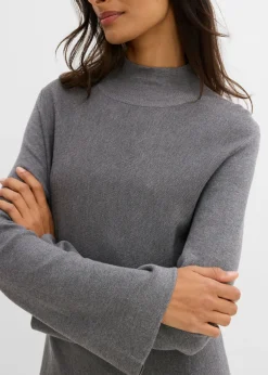 Mujer bonprix bonprix Vestido de punto de mezcla de viscosa con línea en A