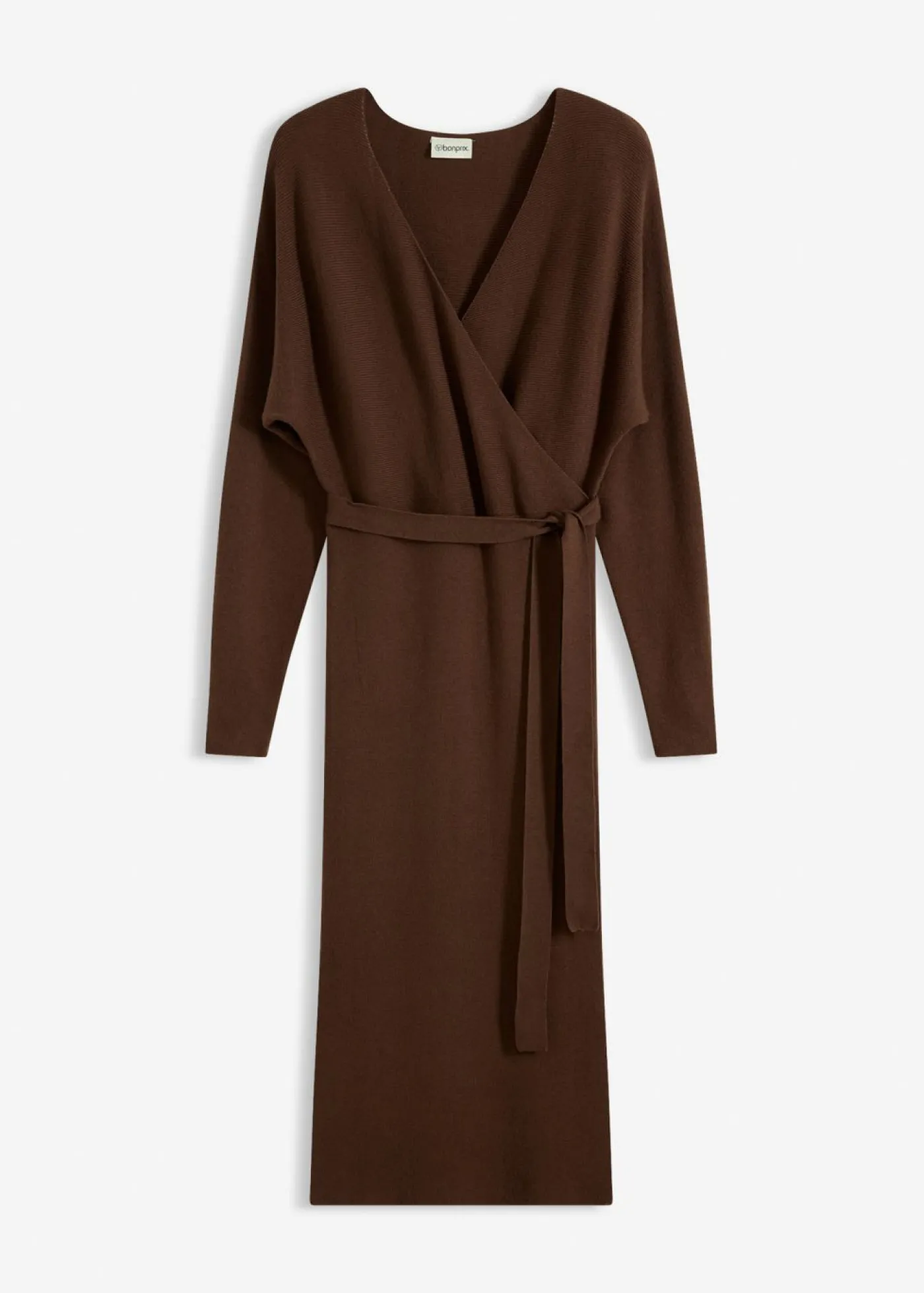 bonprix bonprix Vestidos|Ropa De Punto>Vestido de punto de mezcla de viscosa fluida marrón