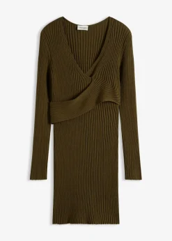bonprix bonprix Vestidos|Ropa De Punto>Vestido de punto de mezcla de viscosa Oliva