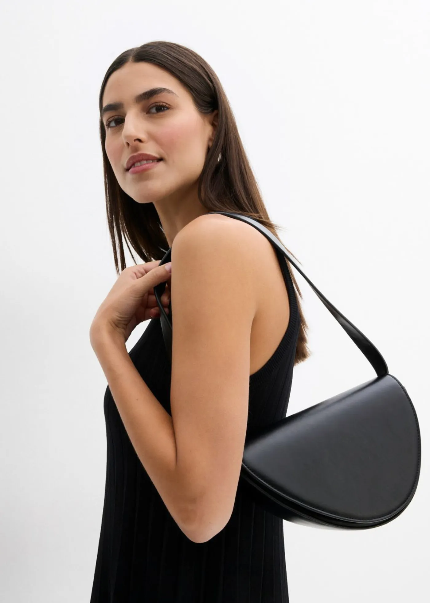 Mujer bonprix bonprix Vestido de punto de mezcla de viscosa con línea en A