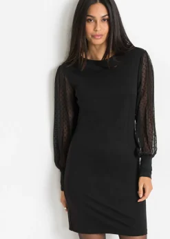 bonprix bonprix Vestidos>Vestido de punto de mezcla de viscosa Negro