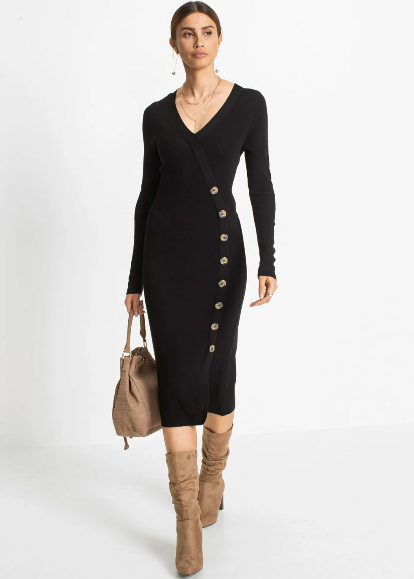 Mujer bonprix bonprix Vestido de punto de mezcla de viscosa