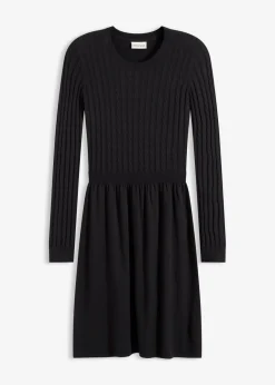 bonprix bonprix Vestidos|Ropa De Punto>Vestido de punto de mezcla de viscosa Negro