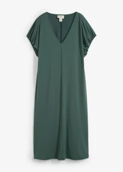 Mujer bonprix bonprix Vestido de punto de mezcla de viscosa con escote en V