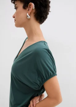 Mujer bonprix bonprix Vestido de punto de mezcla de viscosa con escote en V