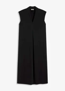 bonprix bonprix Vestidos>Vestido de punto de piqué de viscosa con hombreras Negro