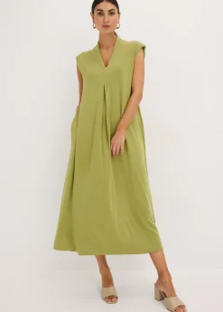 Mujer bonprix bonprix Vestido de punto de piqué de viscosa con hombreras