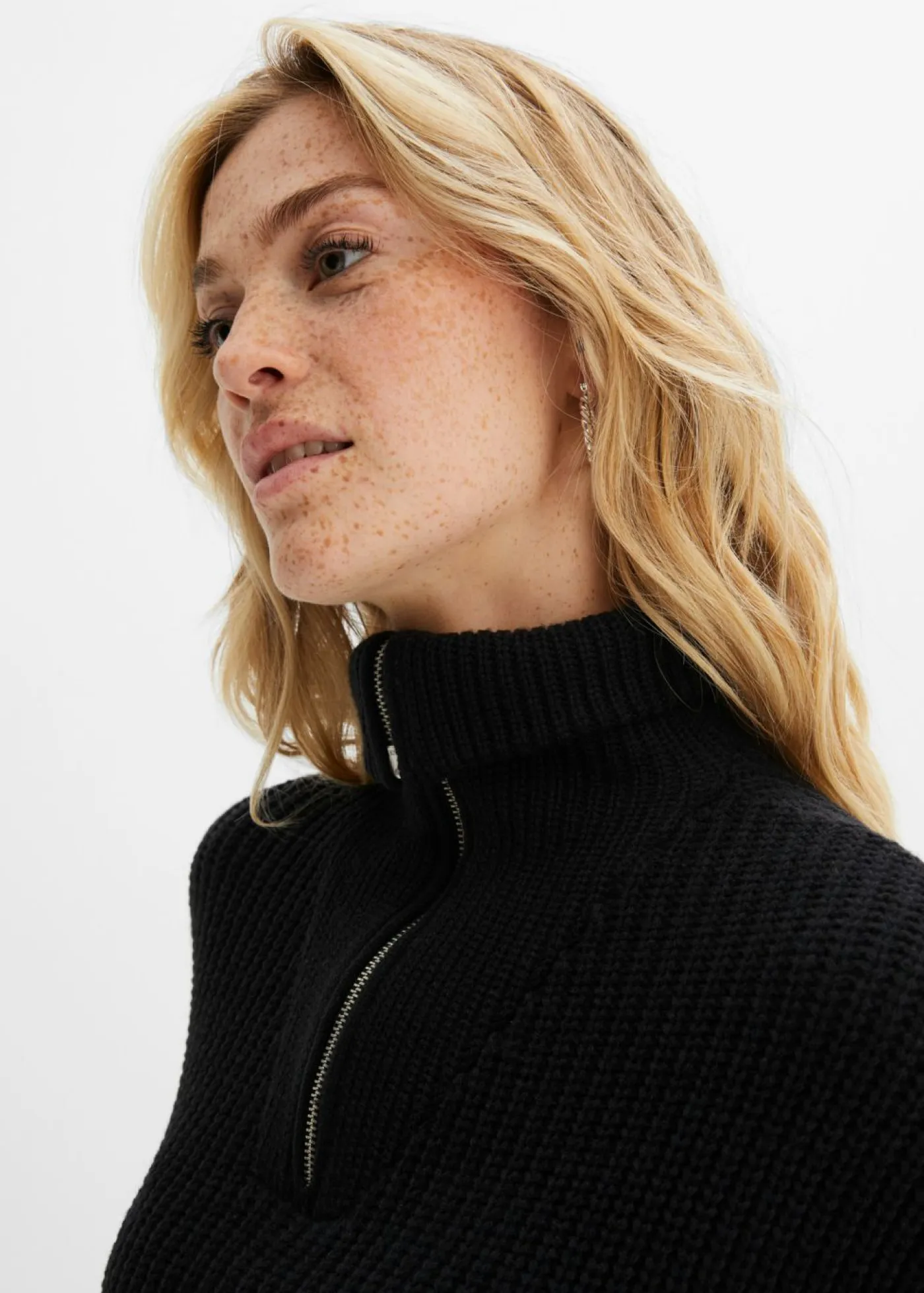 bonprix bonprix Vestidos|Ropa De Punto>Vestido de punto de poliéster reciclado Negro