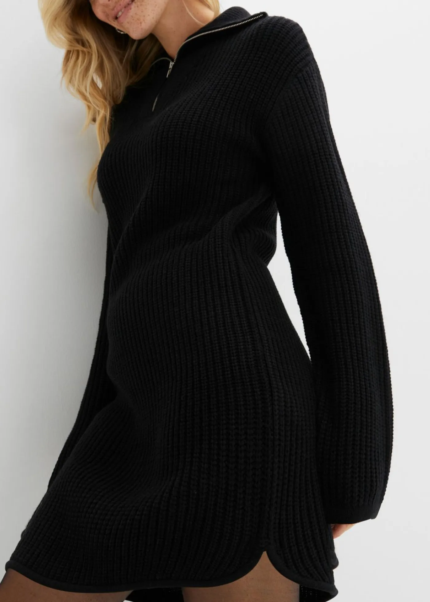 bonprix bonprix Vestidos|Ropa De Punto>Vestido de punto de poliéster reciclado Negro