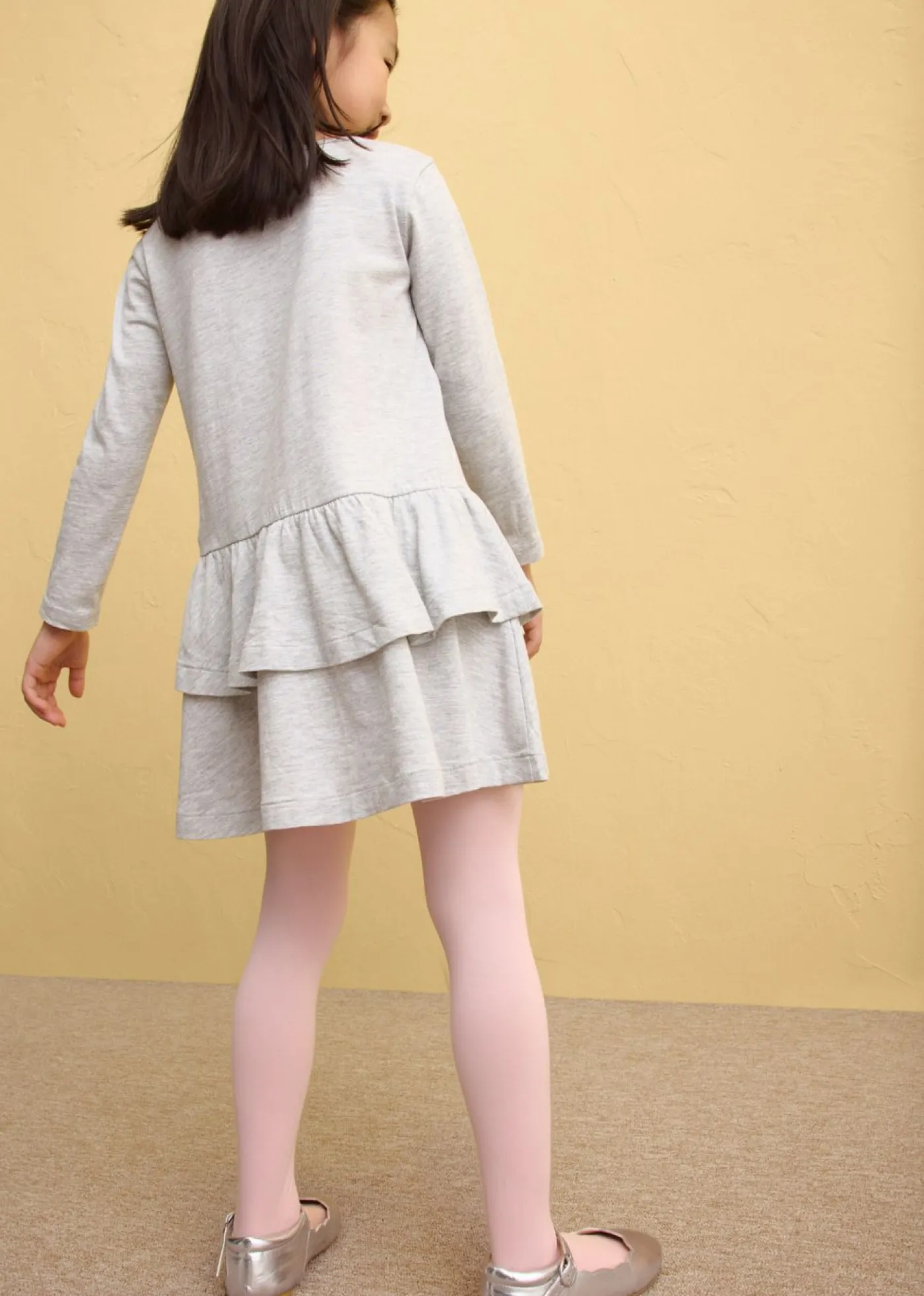 bonprix bonprix Ropa 2 A 9 Años·Vestidos Y Faldas|Ropa 2 A 9 Años·Multipack>Vestido de punto de puro algodón orgánico (2 unidades) gris claro jaspeado+violeta ahumado+azul marino