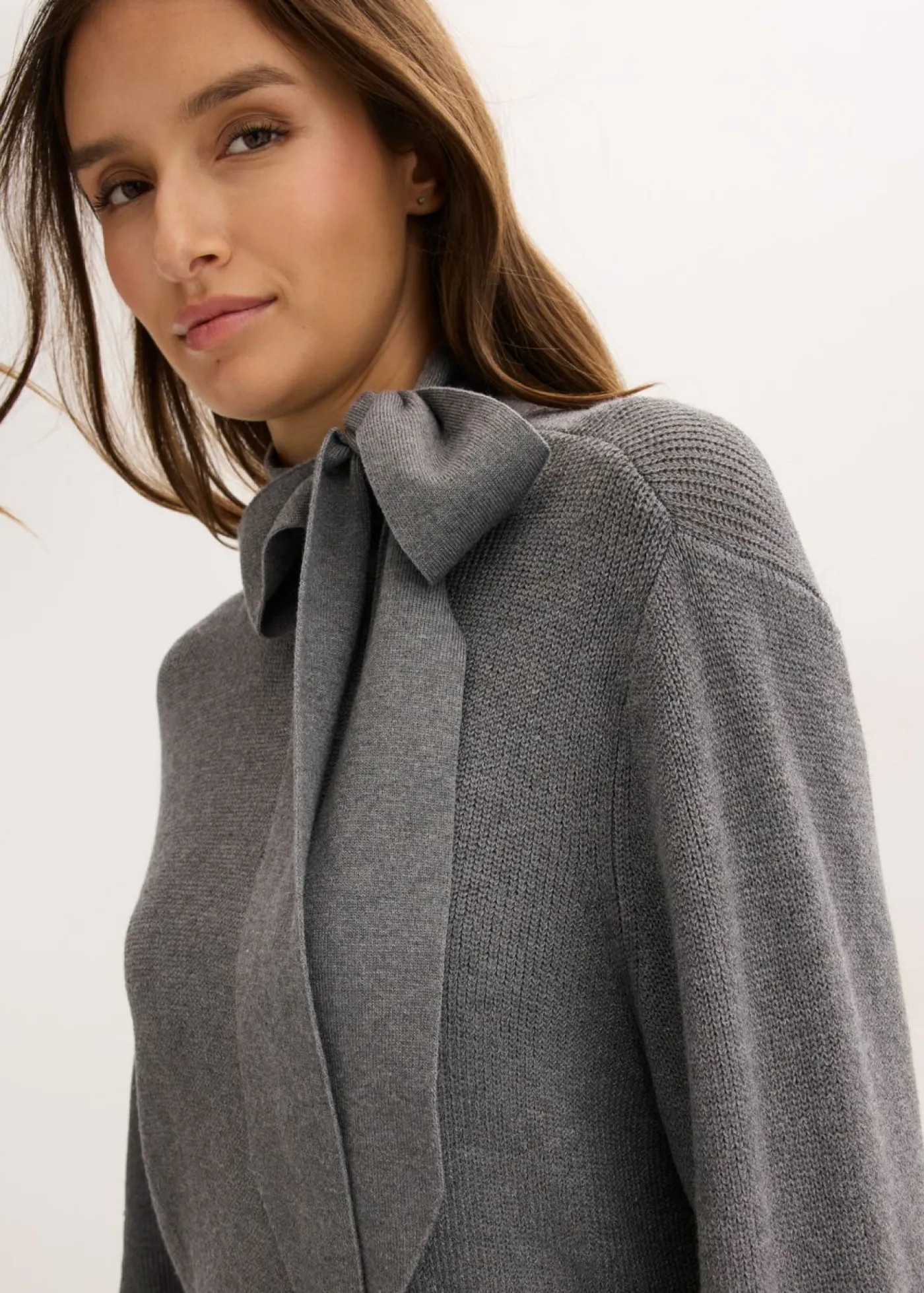 Mujer bonprix bonprix Vestido de punto de suave mezcla de viscosa con lazo