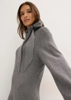 Mujer bonprix bonprix Vestido de punto de suave mezcla de viscosa con lazo
