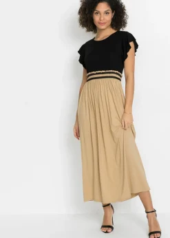 bonprix bonprix Vestidos>Vestido de punto de viscosa Negro-café con leche