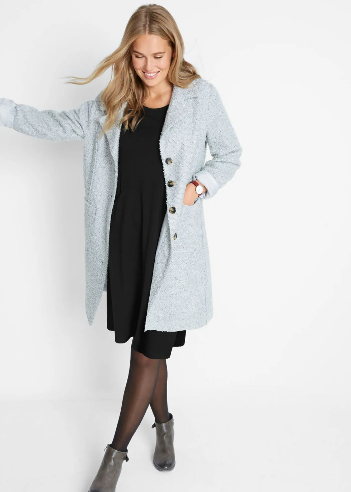 bonprix bonprix Vestidos>Vestido de Punto di Roma Negro