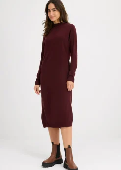 Mujer bonprix bonprix Vestido de punto fino con cuello alto