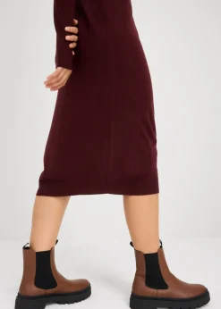 Mujer bonprix bonprix Vestido de punto fino con cuello alto