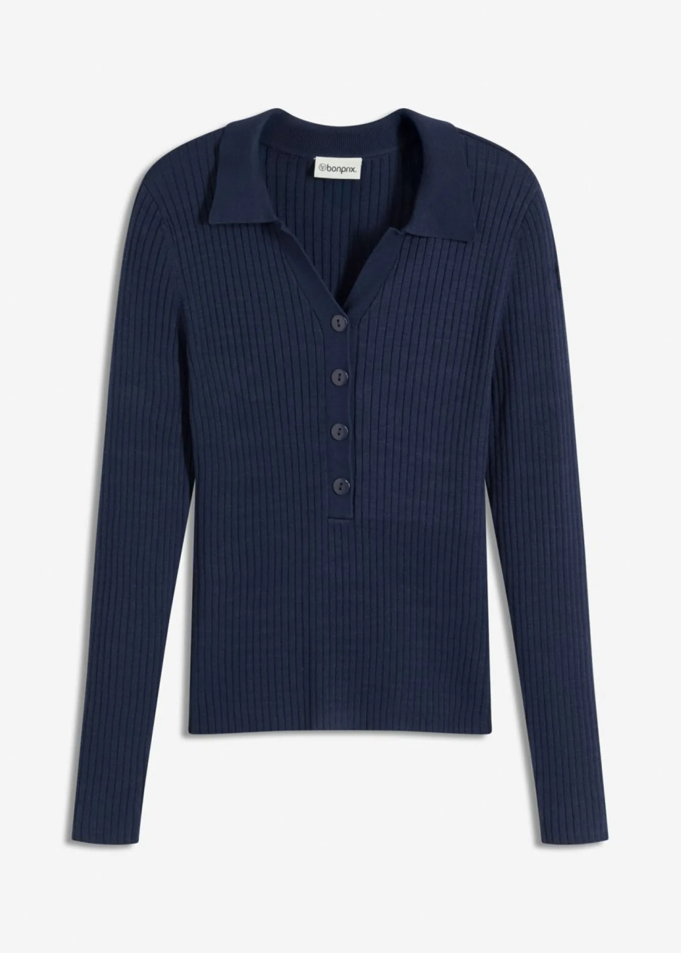 bonprix bonprix Jerséis|Ropa De Punto>Vestido de punto fino de mezcla de viscosa suave Azul marino