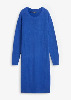 bonprix bonprix Vestidos|Ropa De Punto>Vestido de punto holgado de canalé Azul zafiro