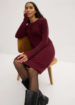 Mujer bonprix bonprix Vestido de punto holgado de canalé