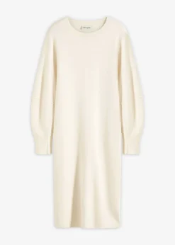 bonprix bonprix Esenciales|Vestidos>Vestido de punto Milano blanco perla