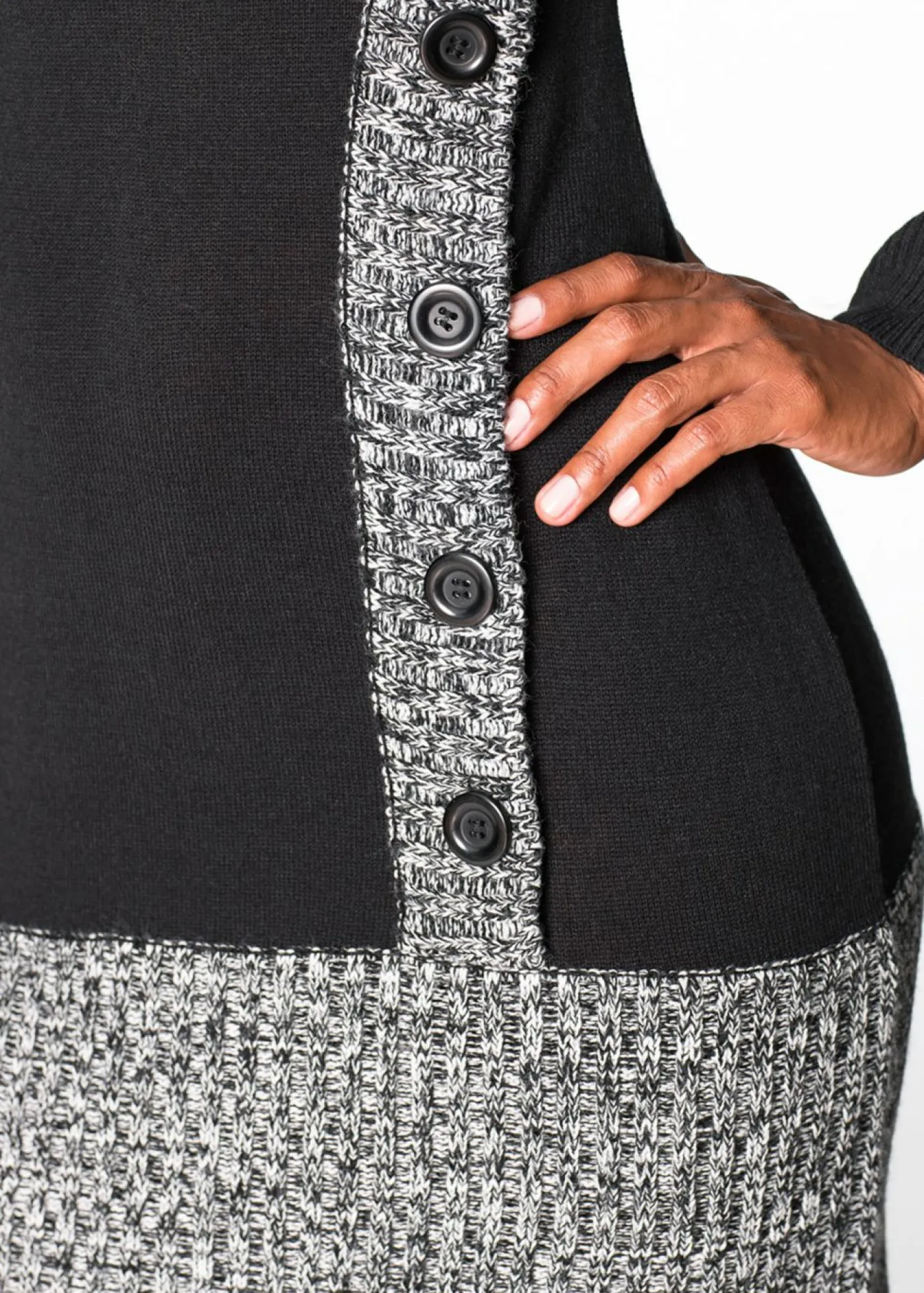 bonprix bonprix Vestidos|Ropa De Punto>Vestido de punto moteado Negro moteado