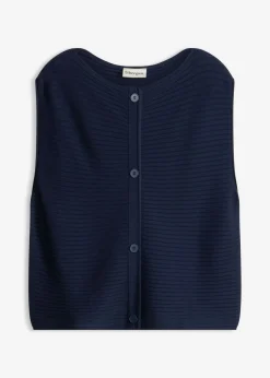 bonprix bonprix Vestidos>Vestido de punto y chaleco (2 piezas) Azul marino