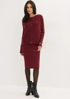 Mujer bonprix bonprix Vestido de punto y chaleco (2 piezas)