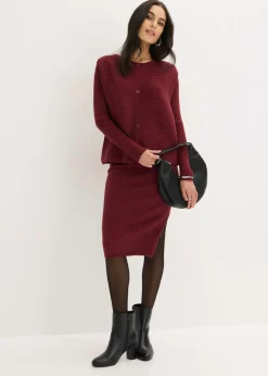 Mujer bonprix bonprix Vestido de punto y chaleco (2 piezas)