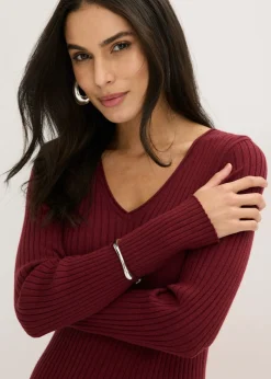 Mujer bonprix bonprix Vestido de punto y chaleco (2 piezas)