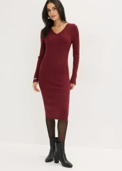 Mujer bonprix bonprix Vestido de punto y chaleco (2 piezas)