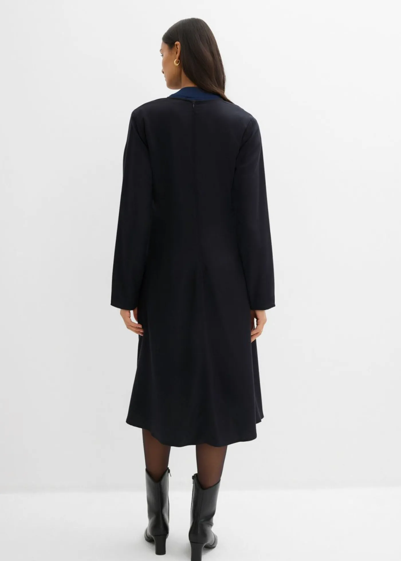 bonprix bonprix Esenciales|Vestidos>Vestido de sarga de lyocell fluido Negro