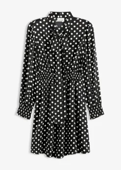 Mujer bonprix bonprix Vestido de satén fluido con lazo en el cuello