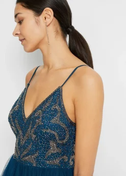 Mujer bonprix bonprix Vestido de tirantes con bordado de perlas