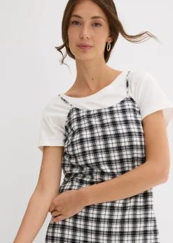 Mujer bonprix bonprix Vestido de tirantes de franela de algodón puro