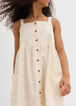 Niños bonprix bonprix Vestido de tirantes de mezcla de lino transpirable