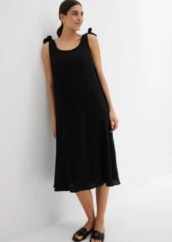 bonprix bonprix Vestidos>Vestido de tirantes de muselina suave Negro