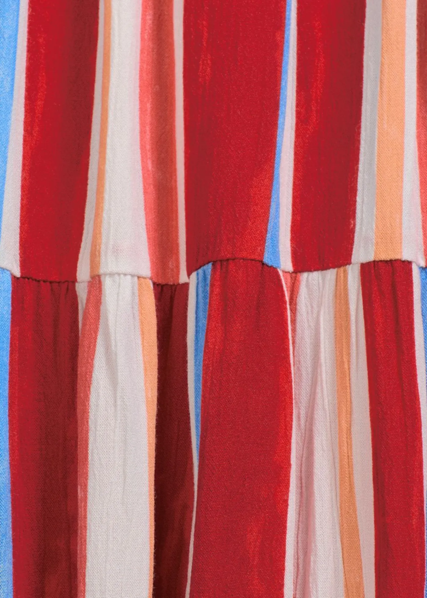 bonprix bonprix Vestidos>Vestido de tirantes de viscosa estructurada de rayas rojo amapola-salmón claro-blanco con rayas