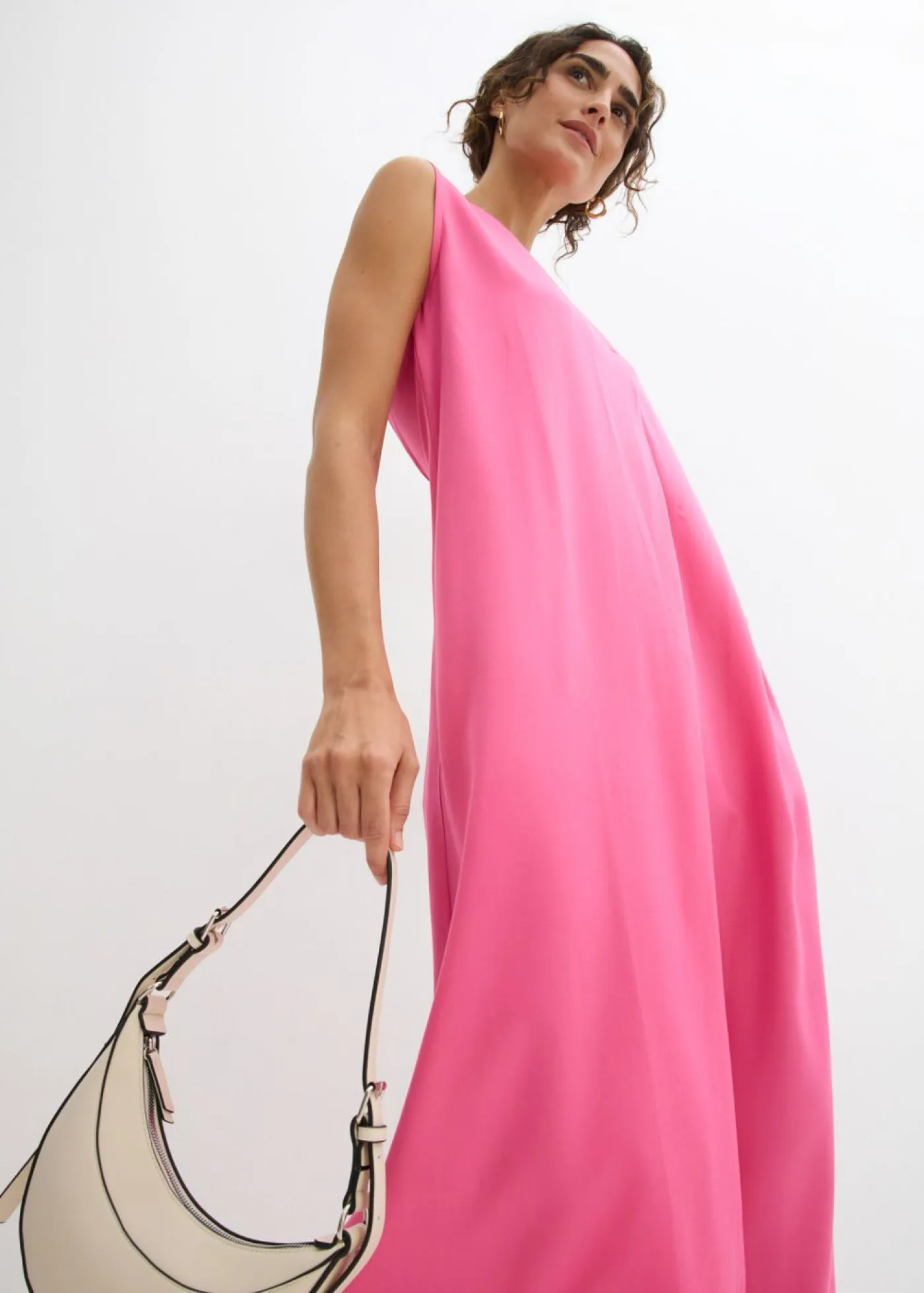 bonprix bonprix Vestidos>Vestido de tirantes de viscosa fluida Rosa