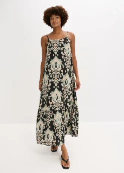 Mujer bonprix bonprix Vestido de tirantes de viscosa estructurada