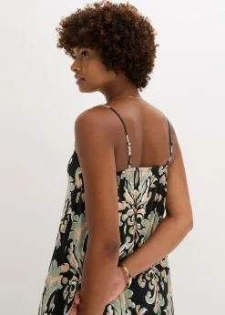 Mujer bonprix bonprix Vestido de tirantes de viscosa estructurada