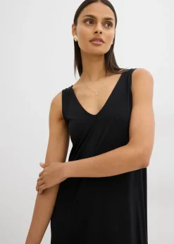 Mujer bonprix bonprix Vestido de tirantes fluido con escote en V